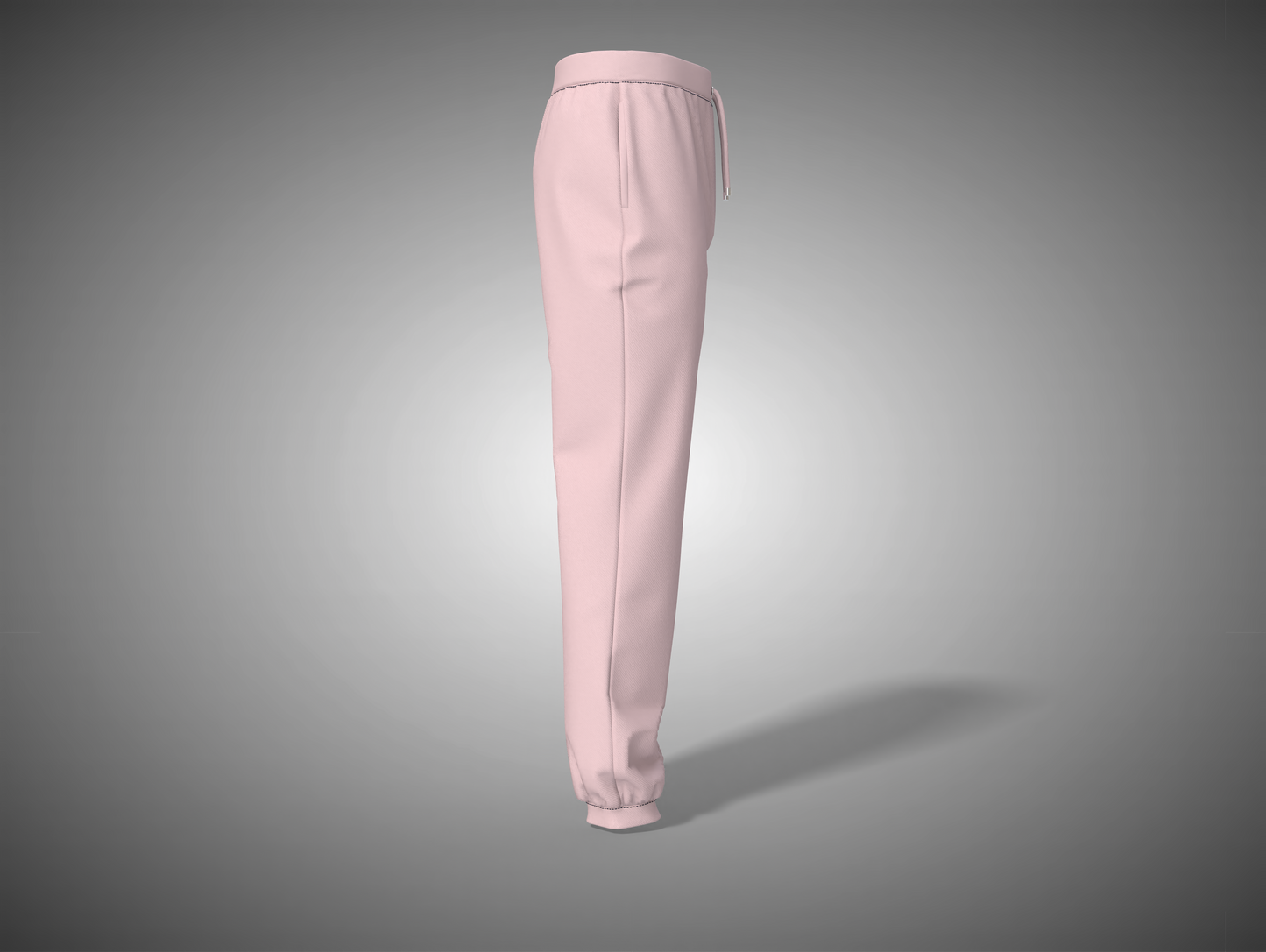 Baby pink pants on a gray background