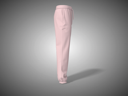 Baby pink pants on a gray background