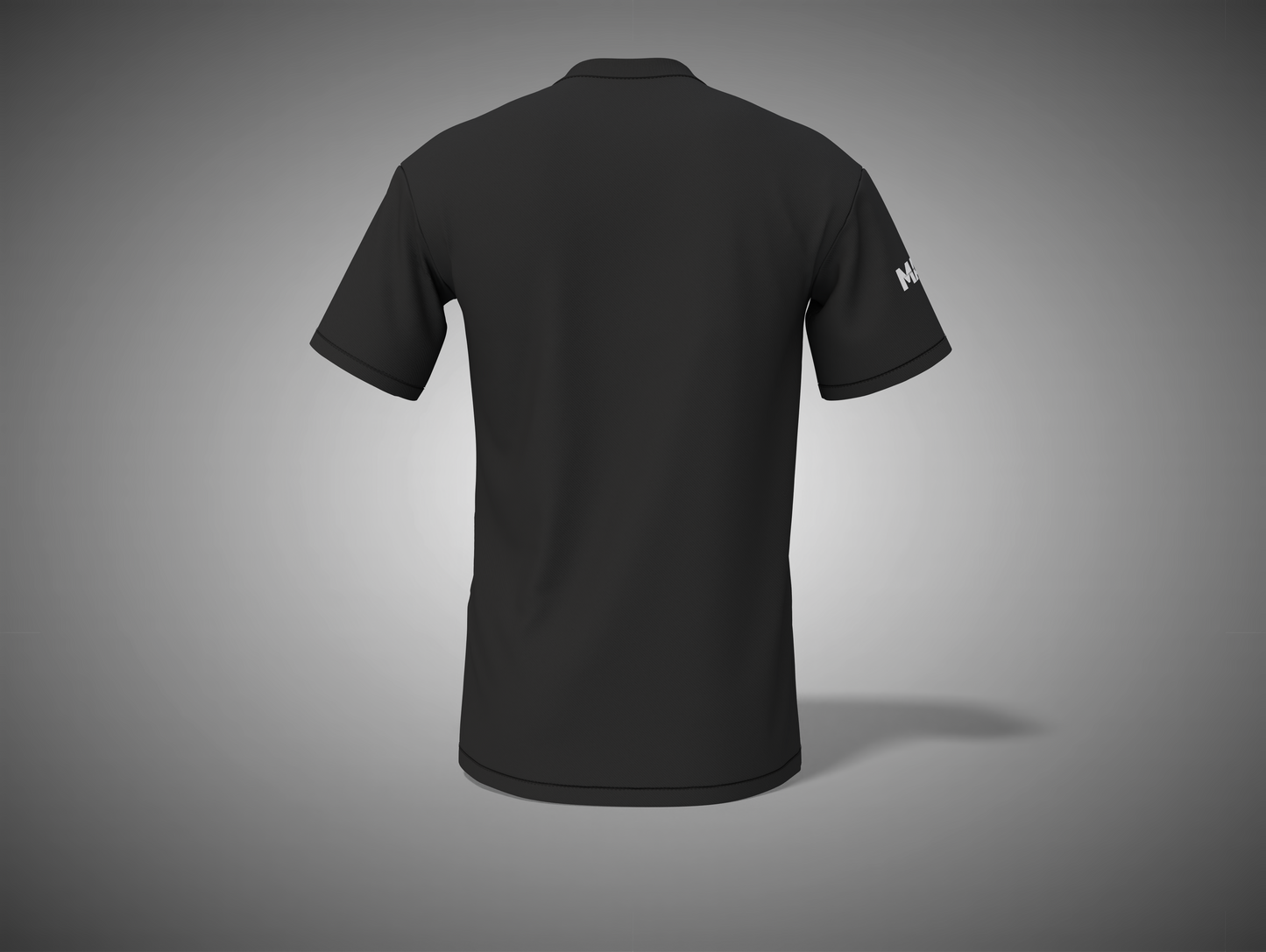 Black t-shirt on a gray background