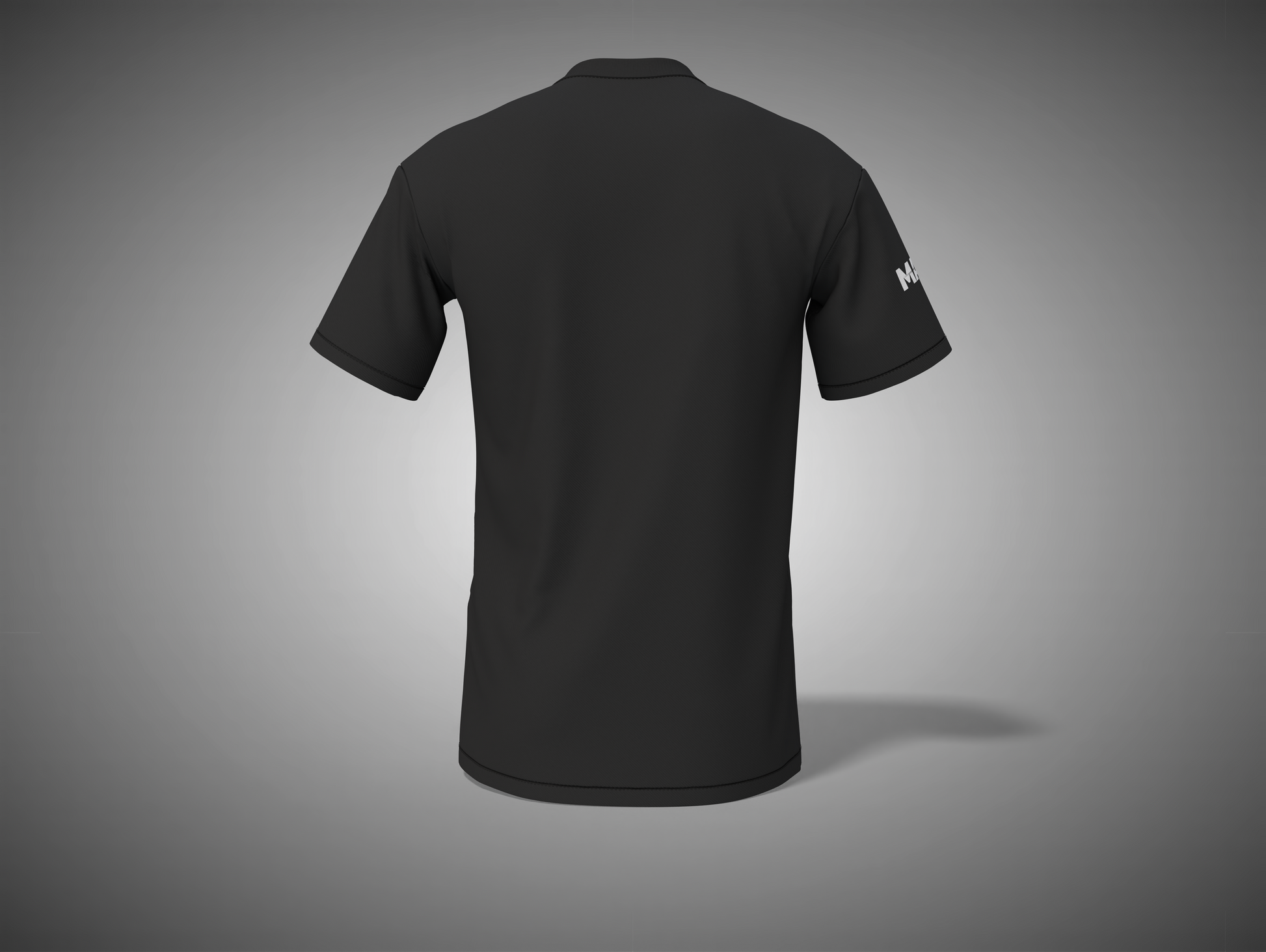 Black t-shirt on a gray background