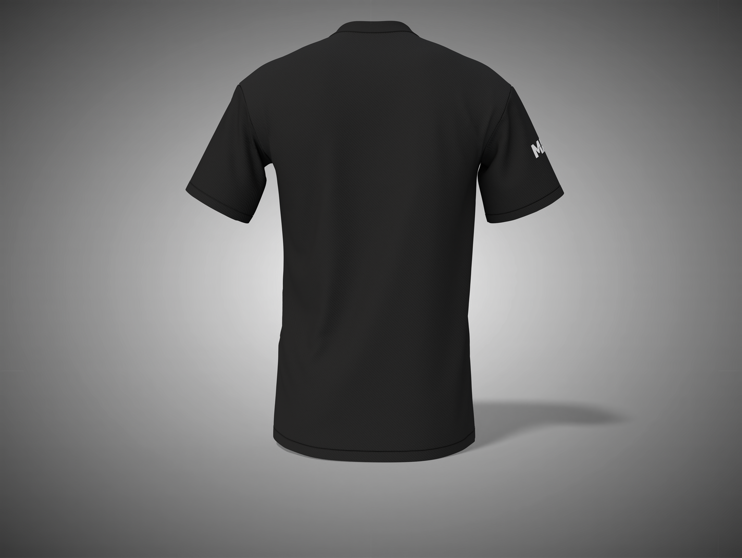 Black t-shirt on a gray background