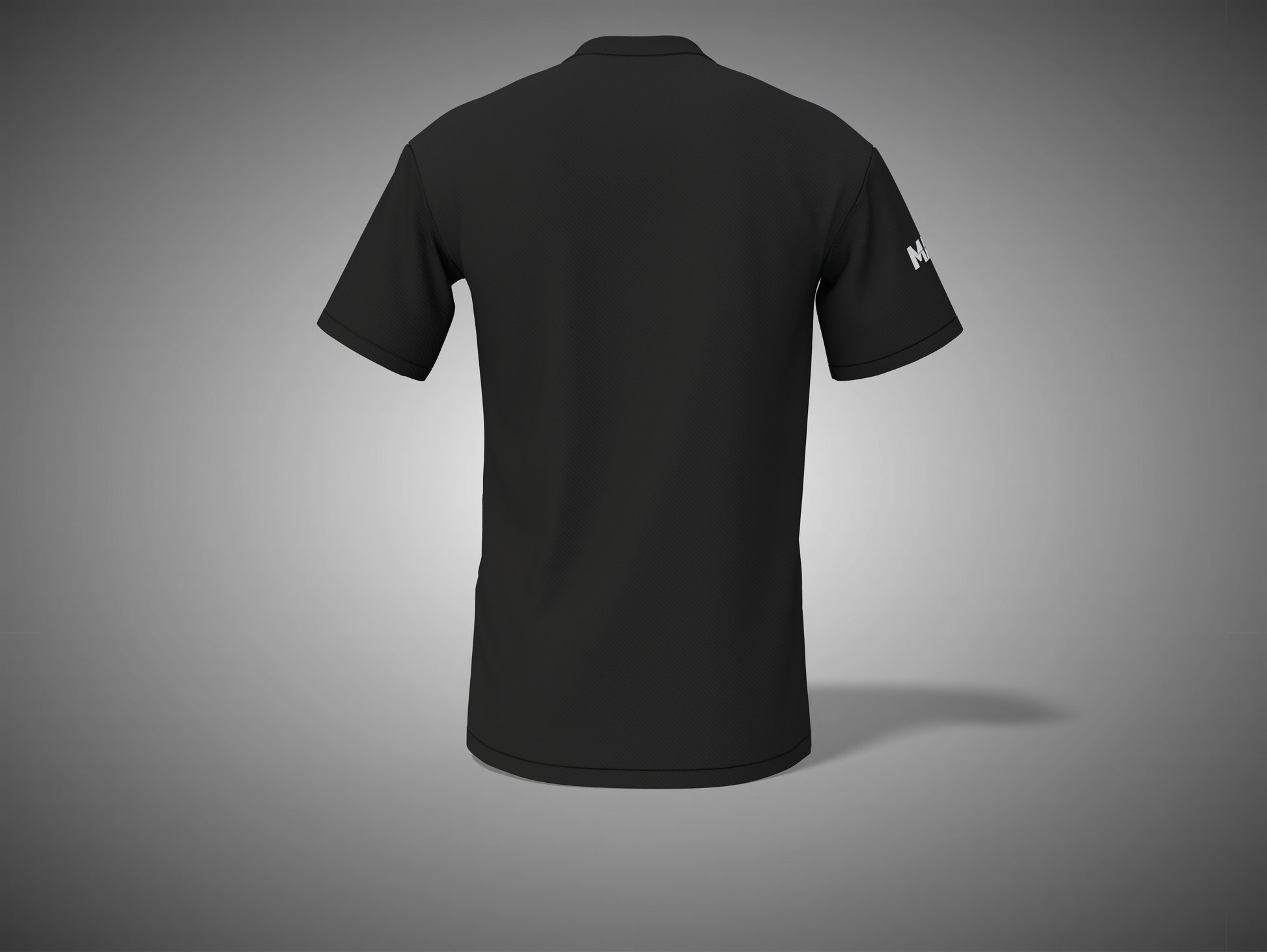 Black t-shirt on a gray background