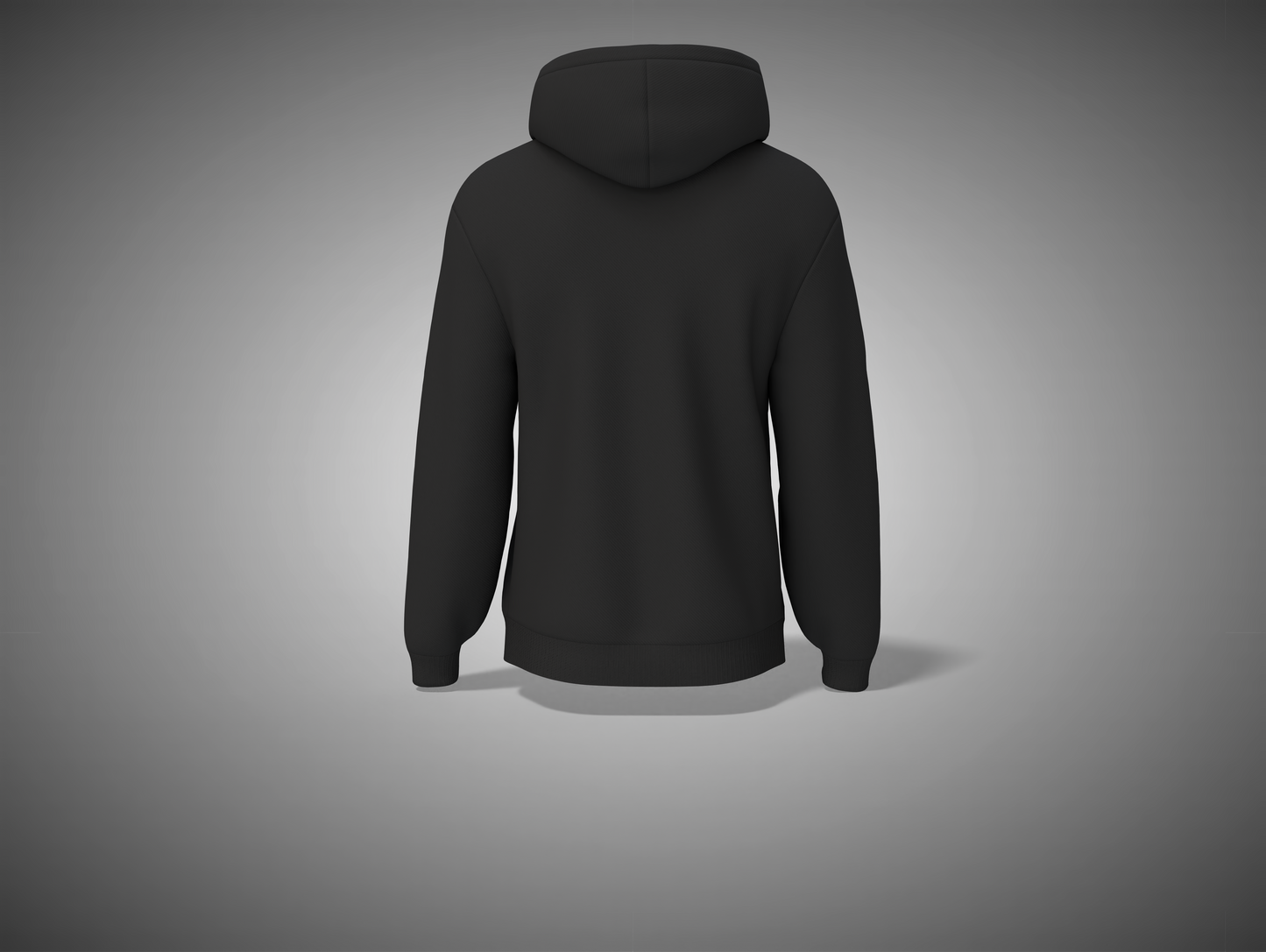 Black hoodie on a gray background