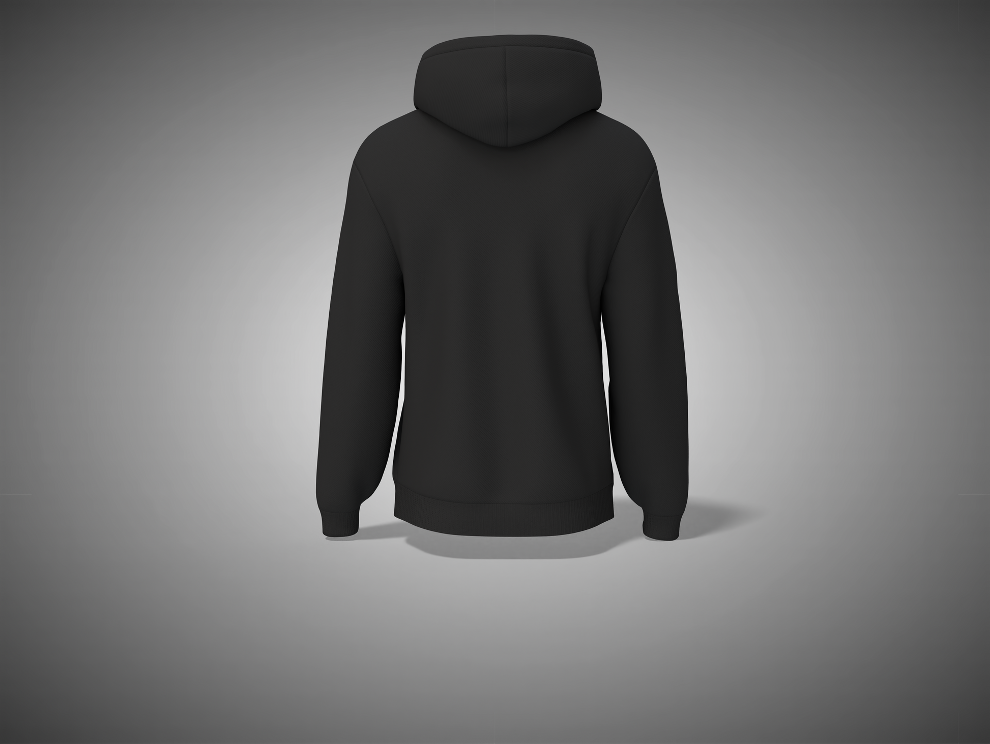 Black hoodie on a gray background