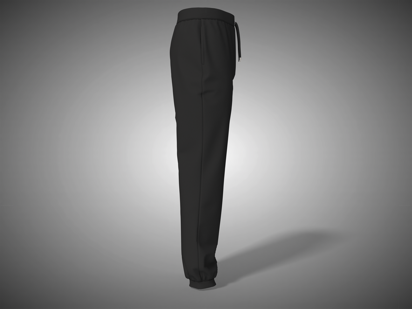 Black pants on a gray background