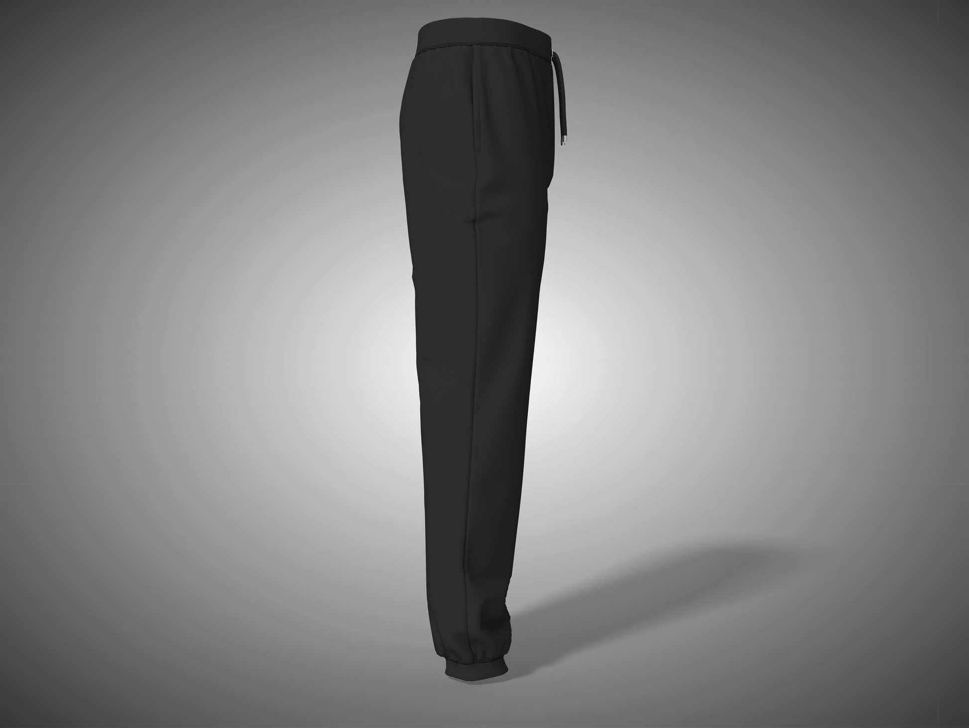 Black pants on a gray background