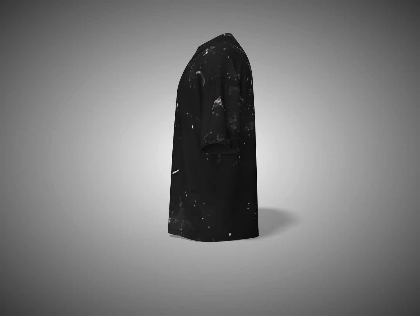 Black stone object on a gray background