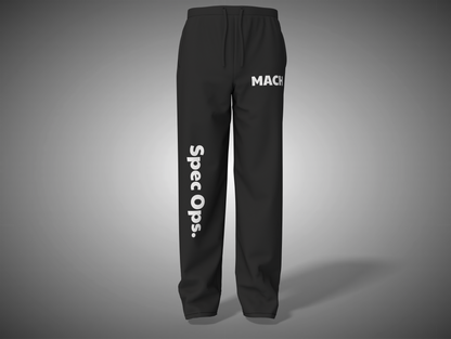 Black pants with 'MACH' and 'Spec Ops.' text on a gray background