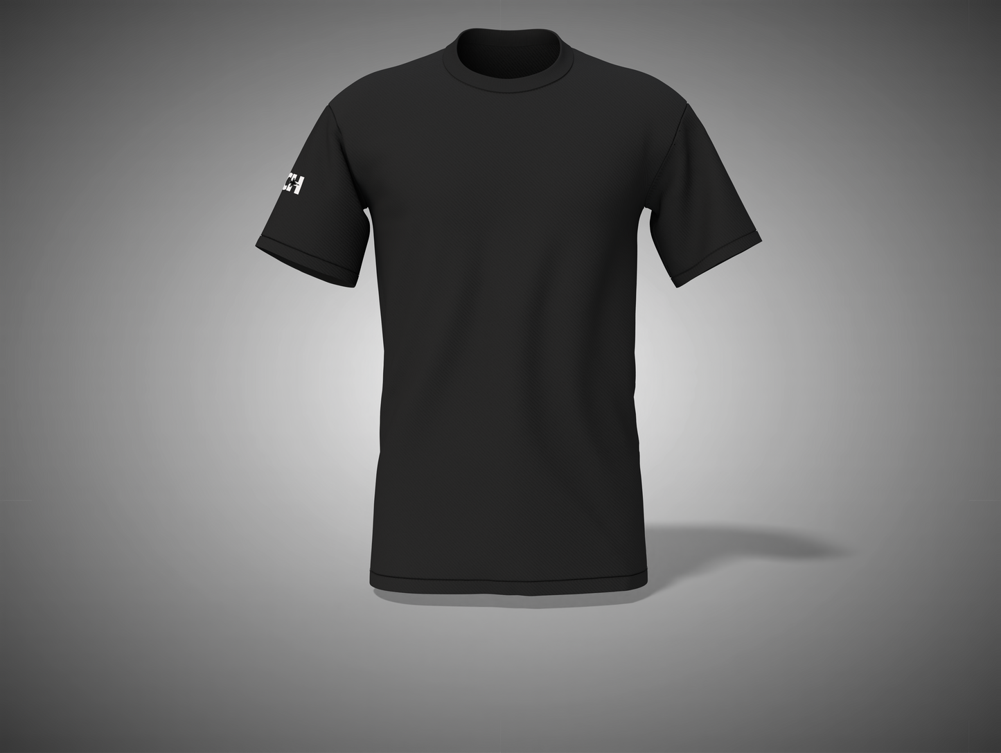 Black t-shirt on a gray background