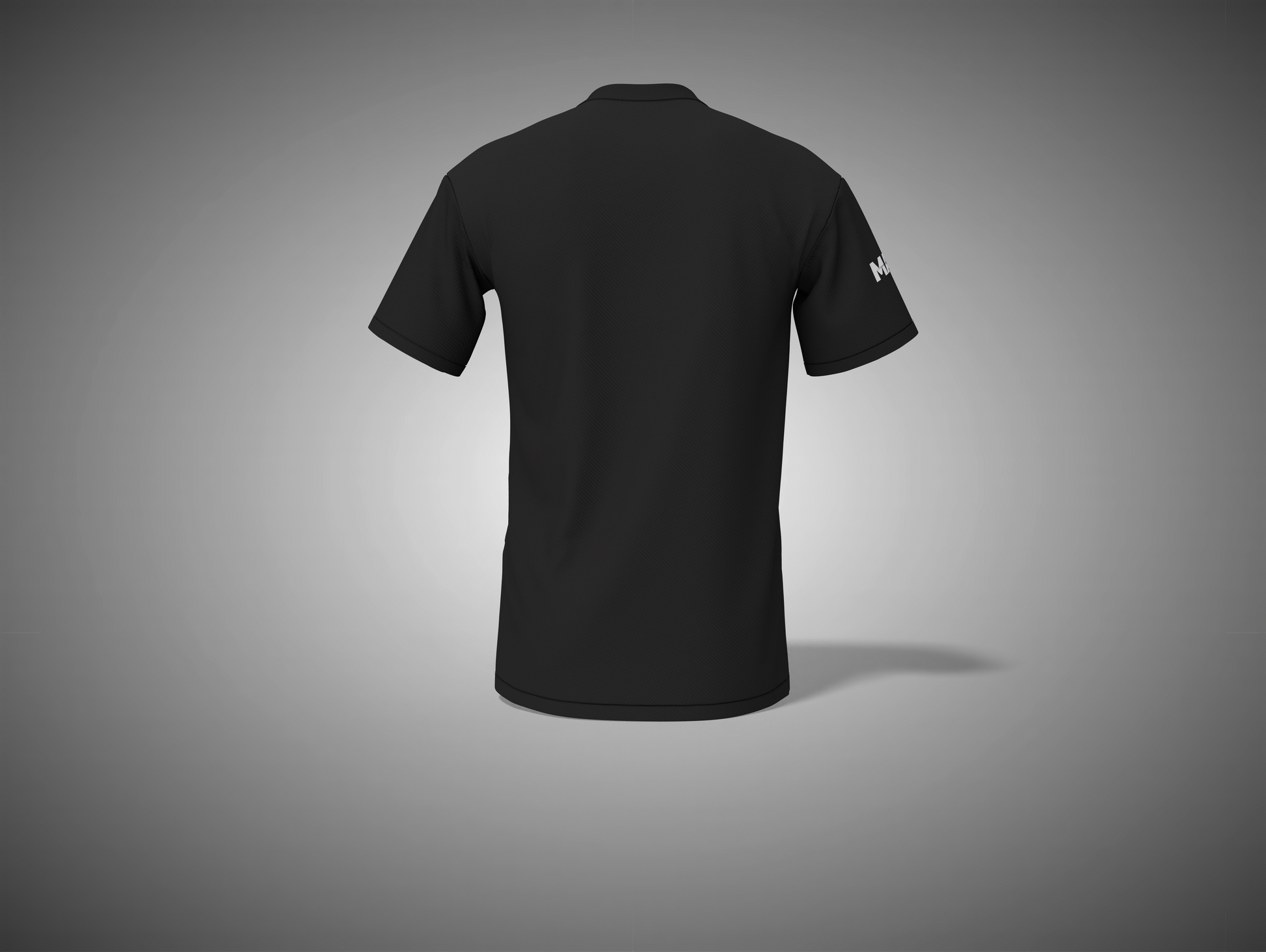 Black t-shirt on a gray background