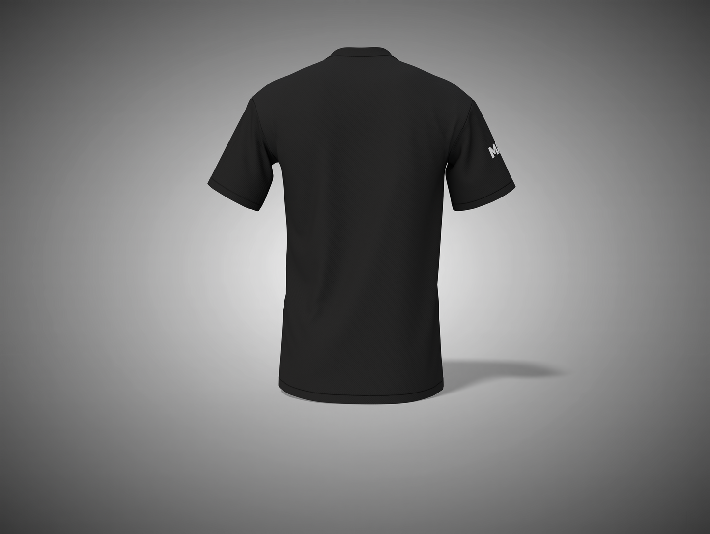 Black t-shirt on a gray background