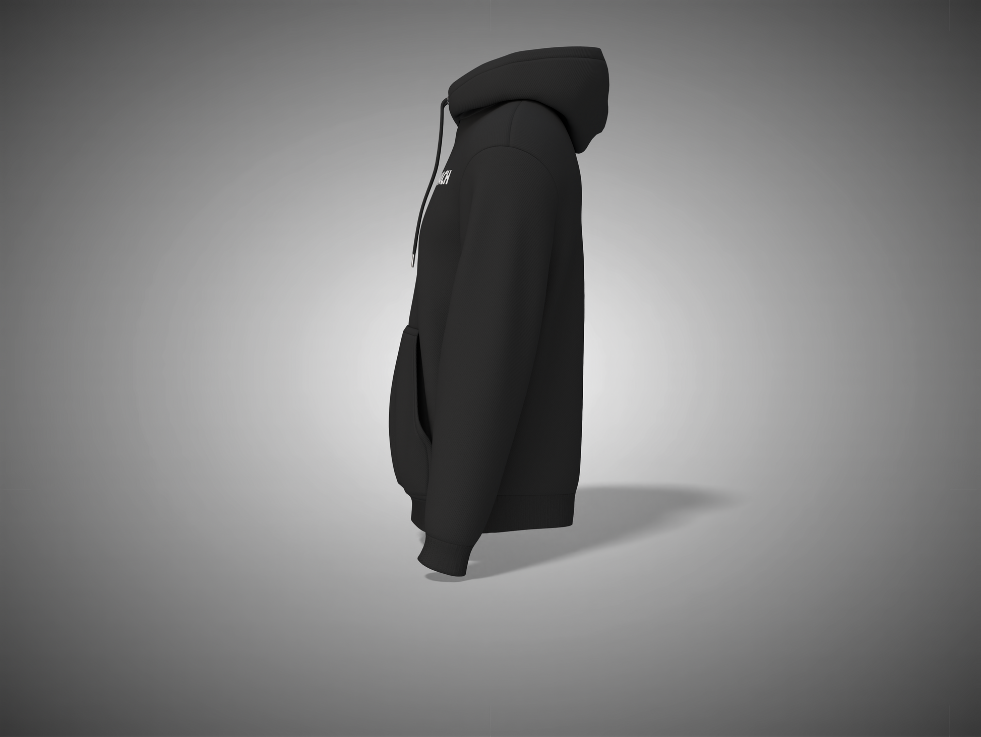 Black hoodie on a gray background