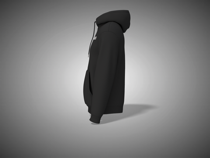 Black hoodie on a gray background