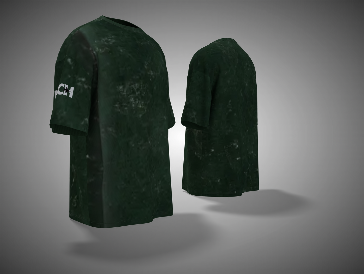 Bottle Green t-shirt with a logo on a gray background