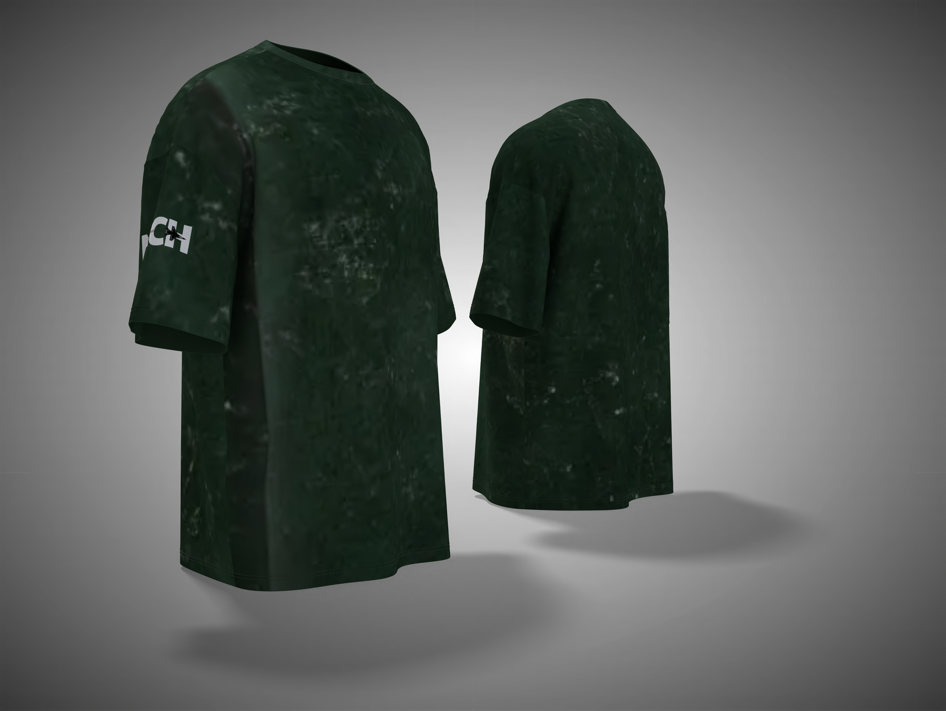 Bottle Green t-shirt with a logo on a gray background