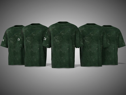 Bottle Green camouflage t-shirts on a gray background