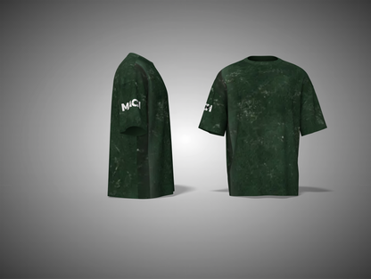 Bottle Green t-shirt with 'March' logo on a gray background