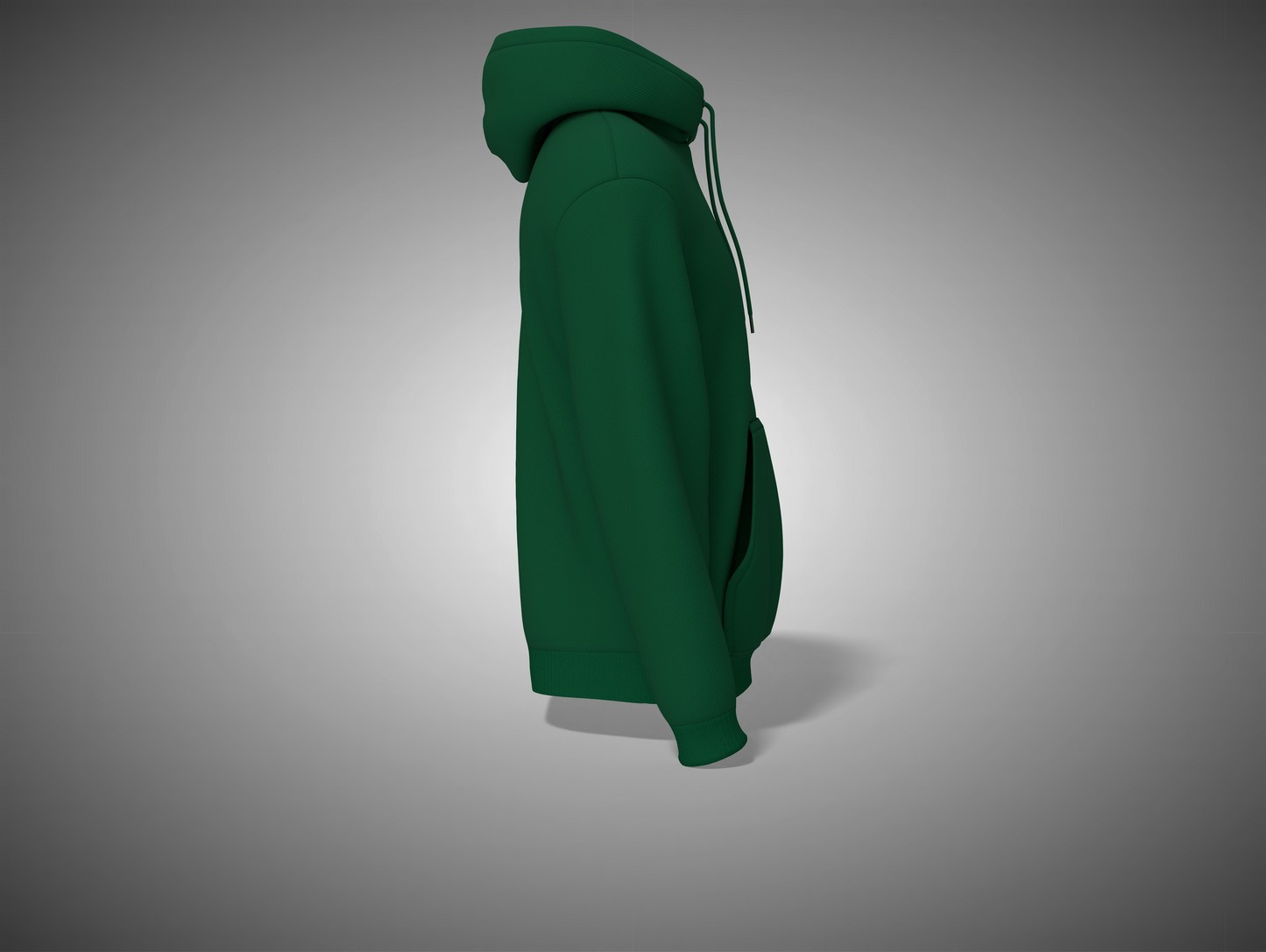 Bottle Green hoodie on a gray background