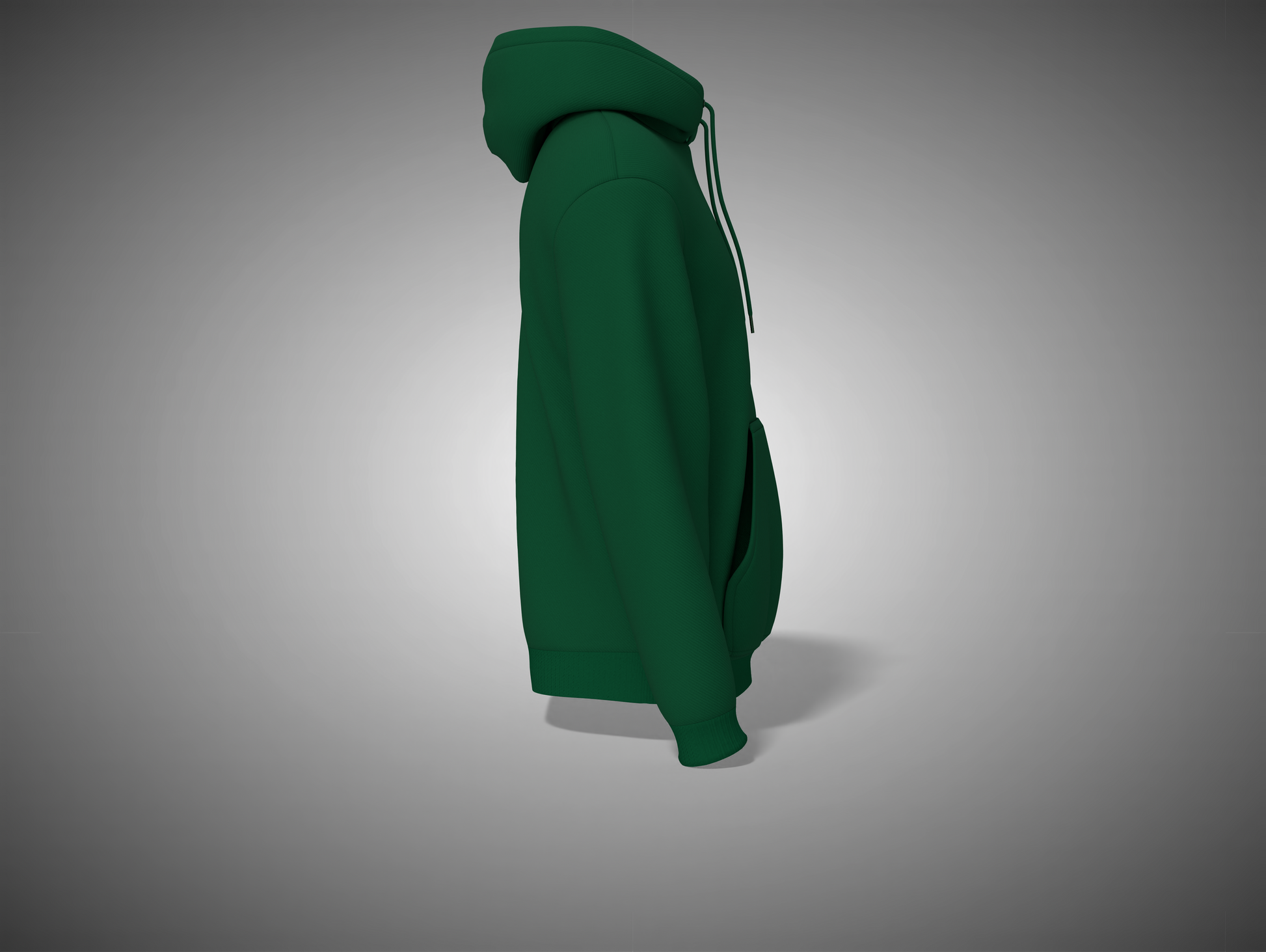 Bottle Green hoodie on a gray background