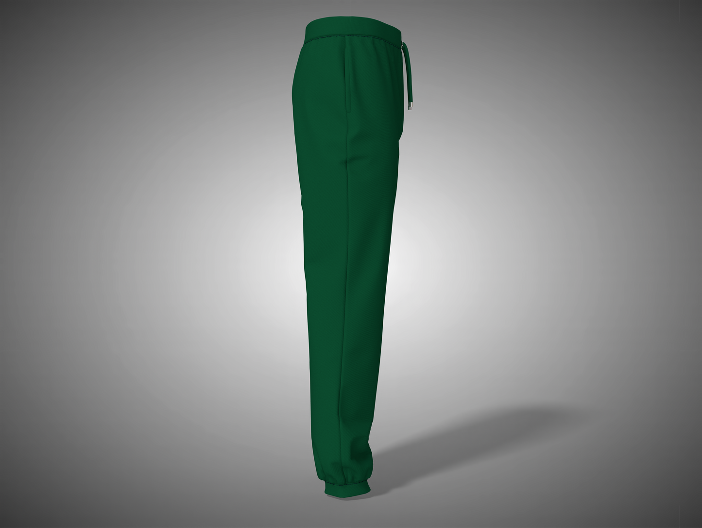 Bottle Green pants on a gray background