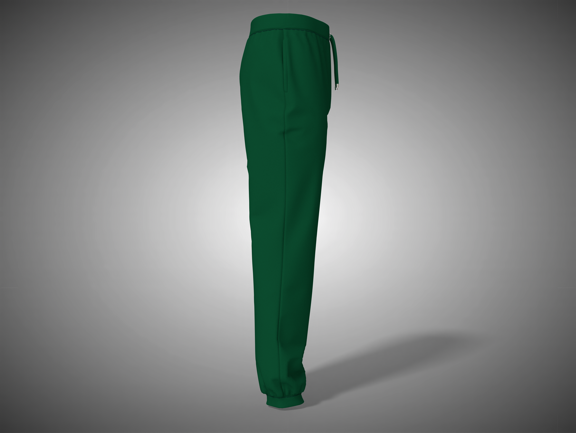Bottle Green pants on a gray background