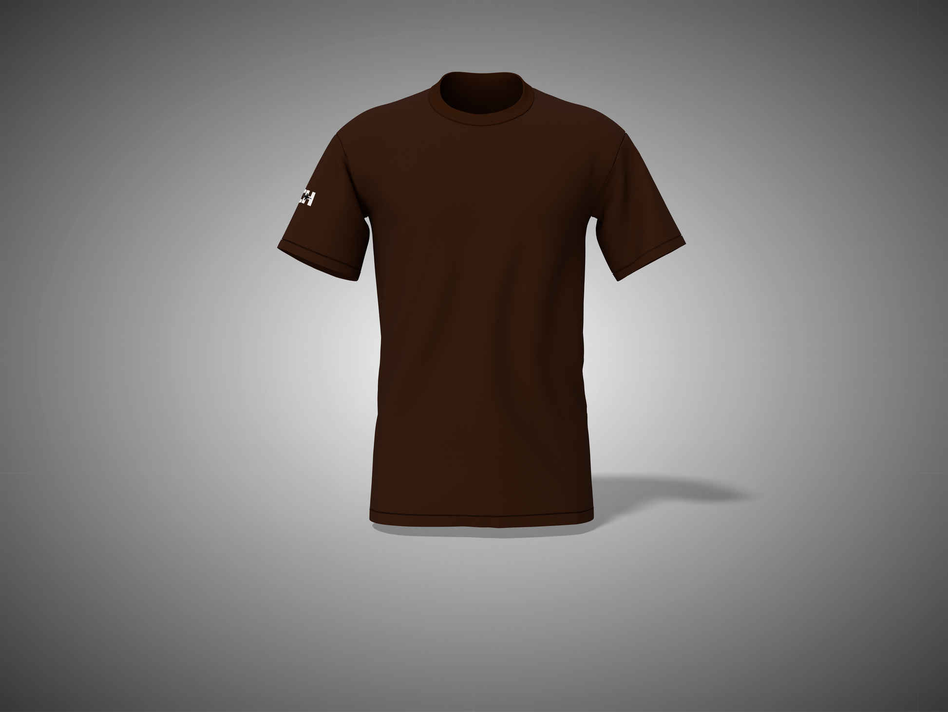 Coffee Brown t-shirt on a gray background