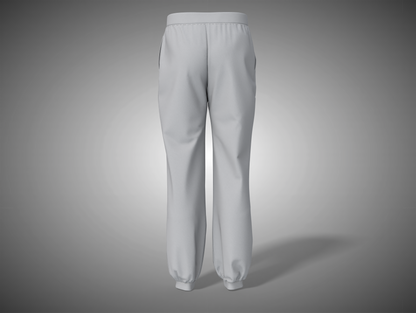 Grey Melange sweatpants on a gray background