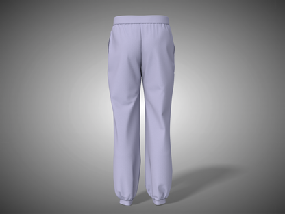 Lavender pants on a gray background