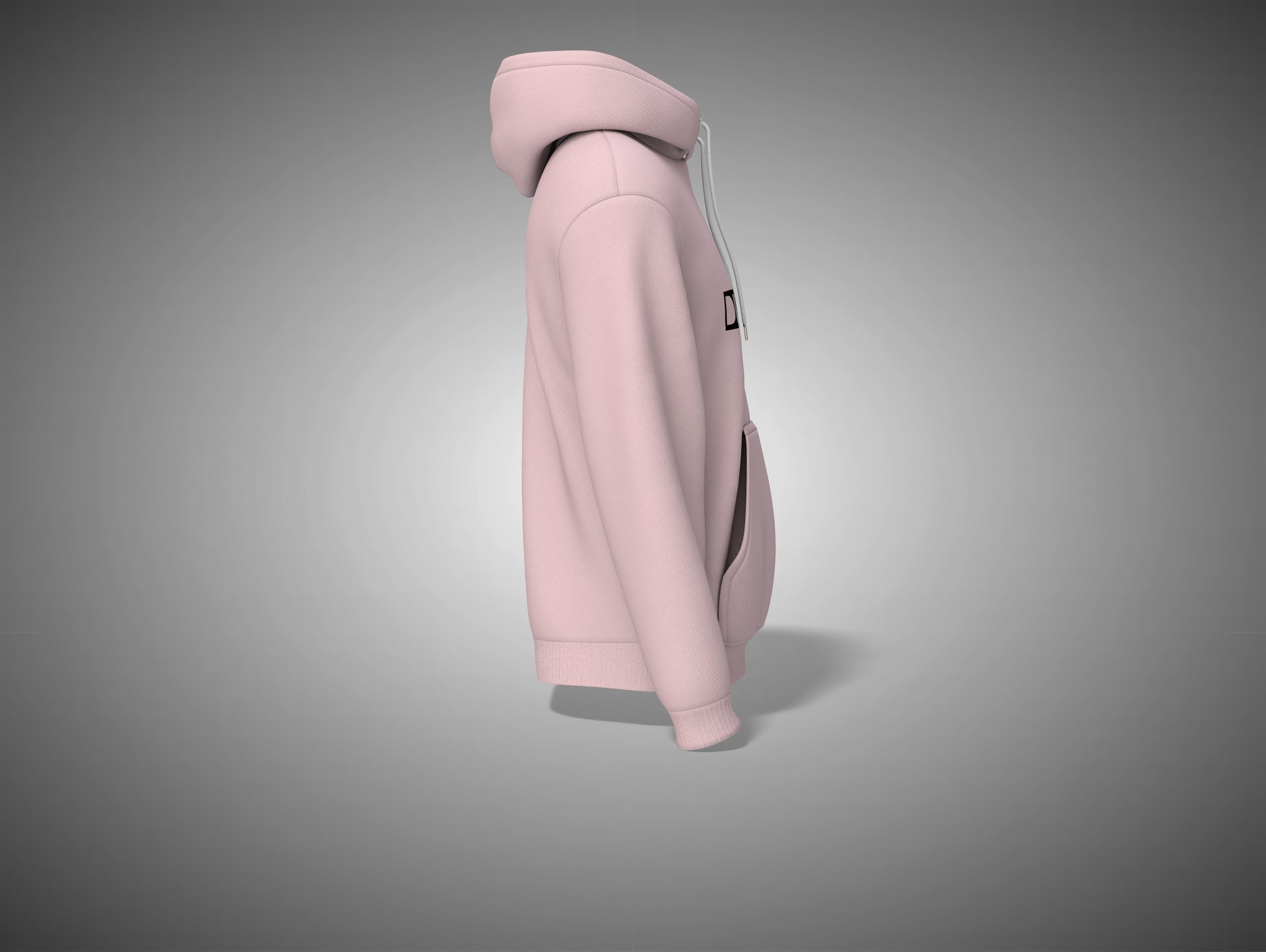 Light baby Pink hoodie on a gray background