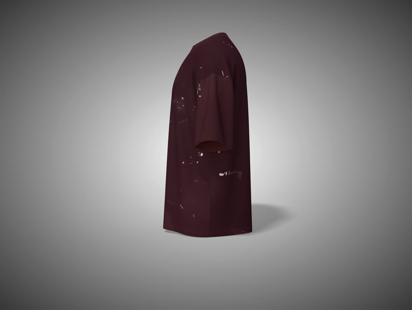 Maroon garment on a gray background