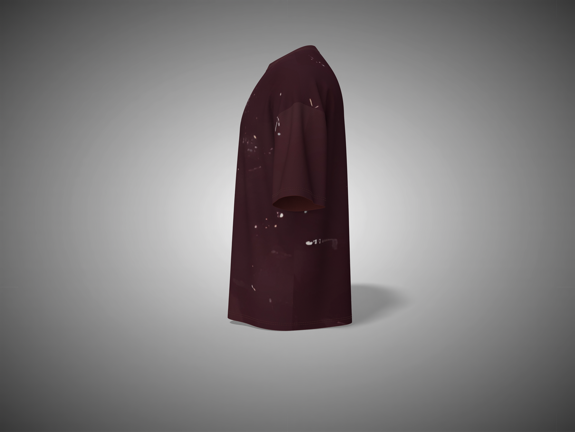 Maroon garment on a gray background