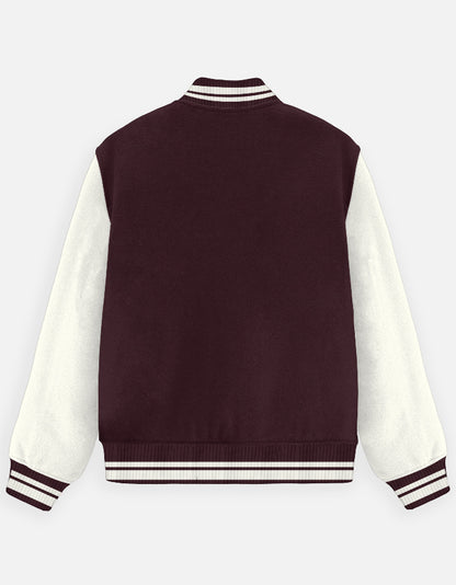 Maroon Full Sleeve Varsity Jacket