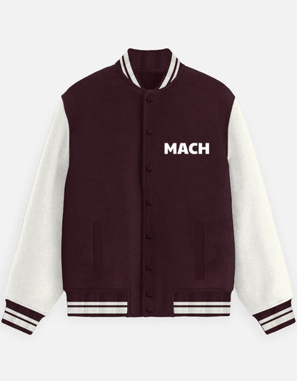Maroon Mach Design Varsity Jacket