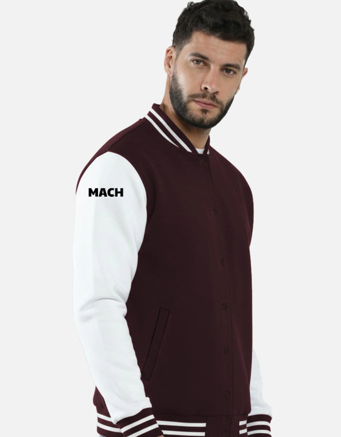 Maroon Varsity Jacket Showing Right Shoulder