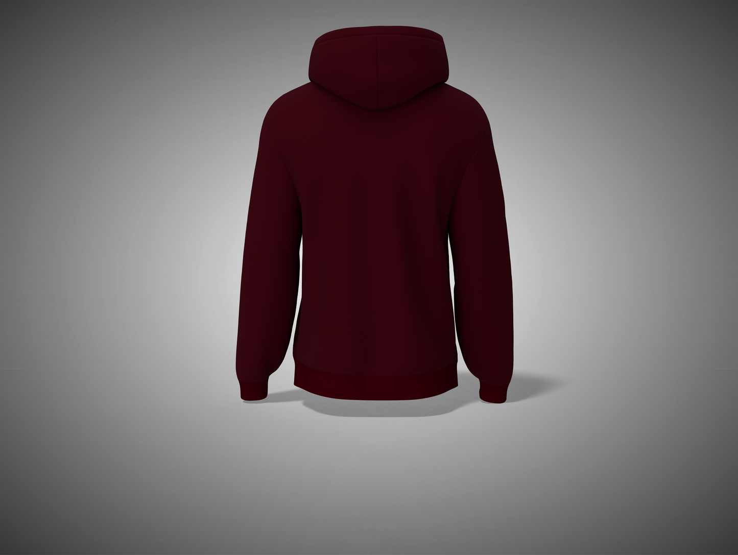 Maroon hoodie on a gray background