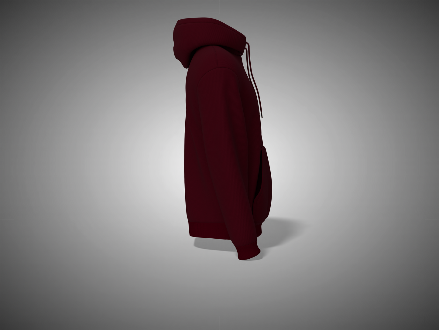 Maroon hoodie on a gray background