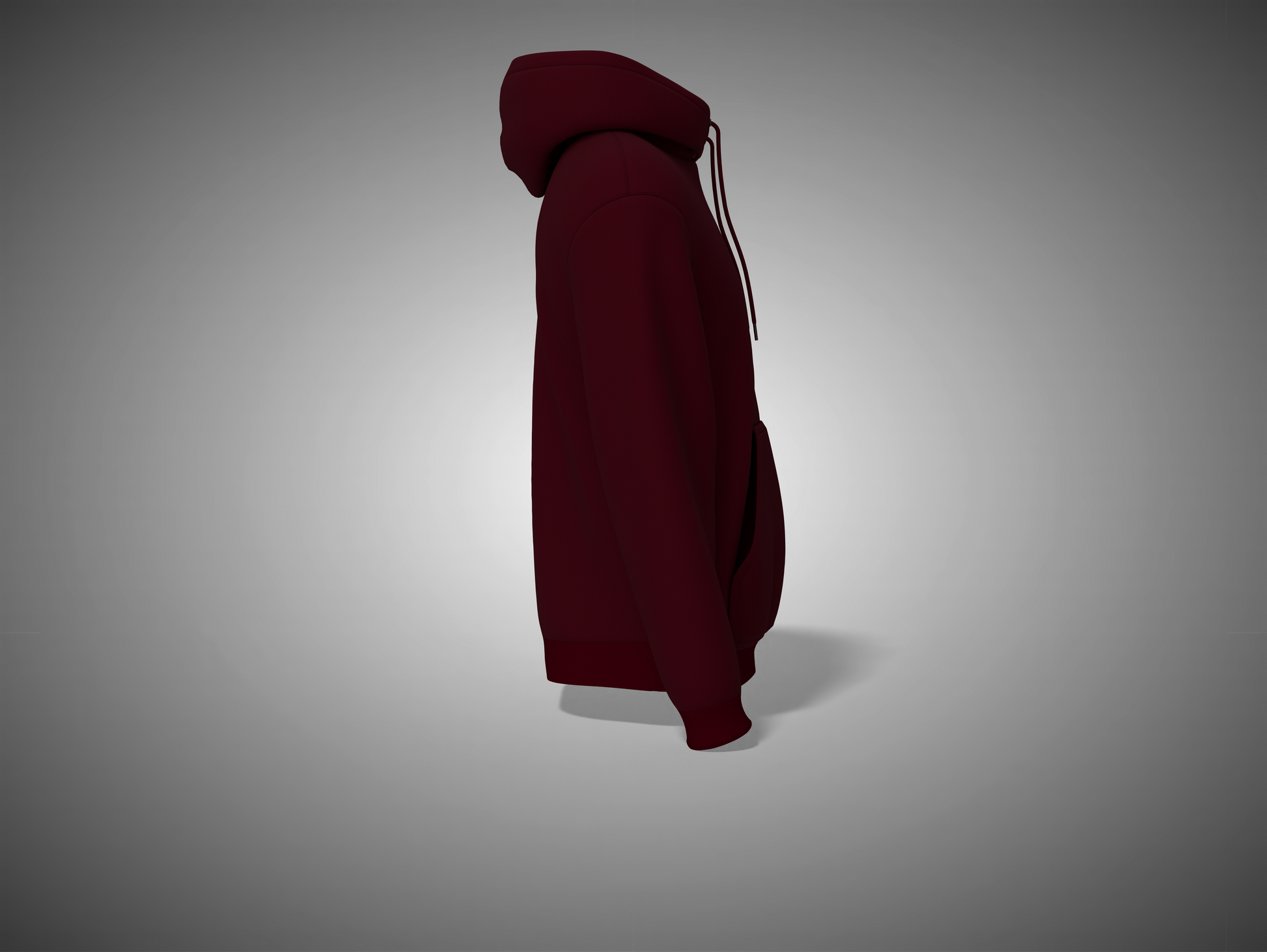 Maroon hoodie on a gray background