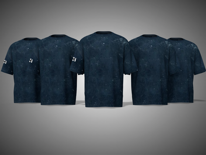 Navy Blue dark blue t-shirts with a logo on a gray background