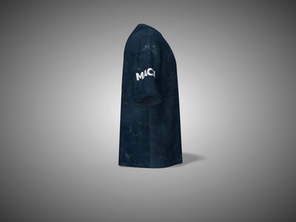 Navy Blue t-shirt with 'MAC' logo on a gray background