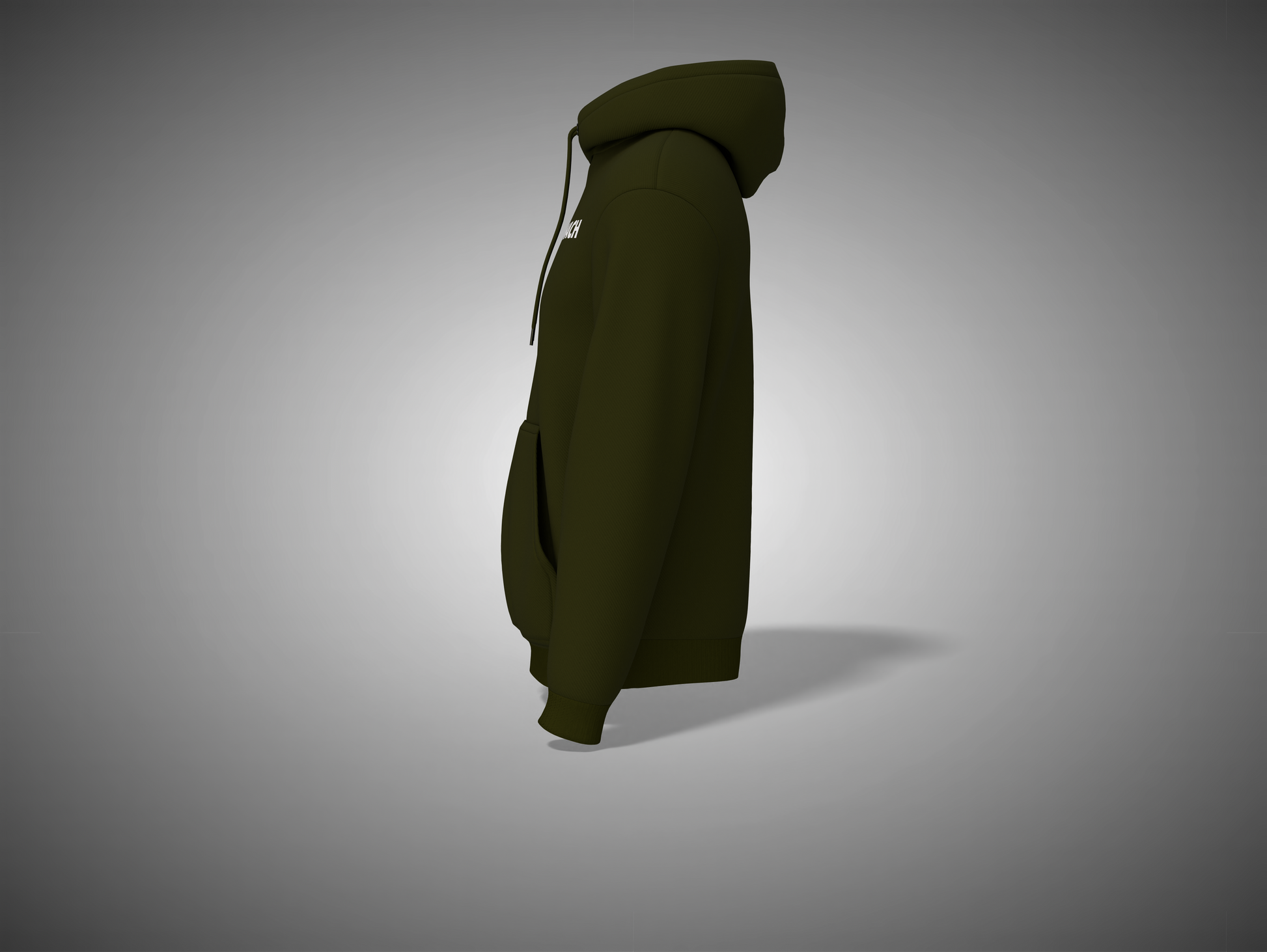 Olive Green hoodie on a gray background