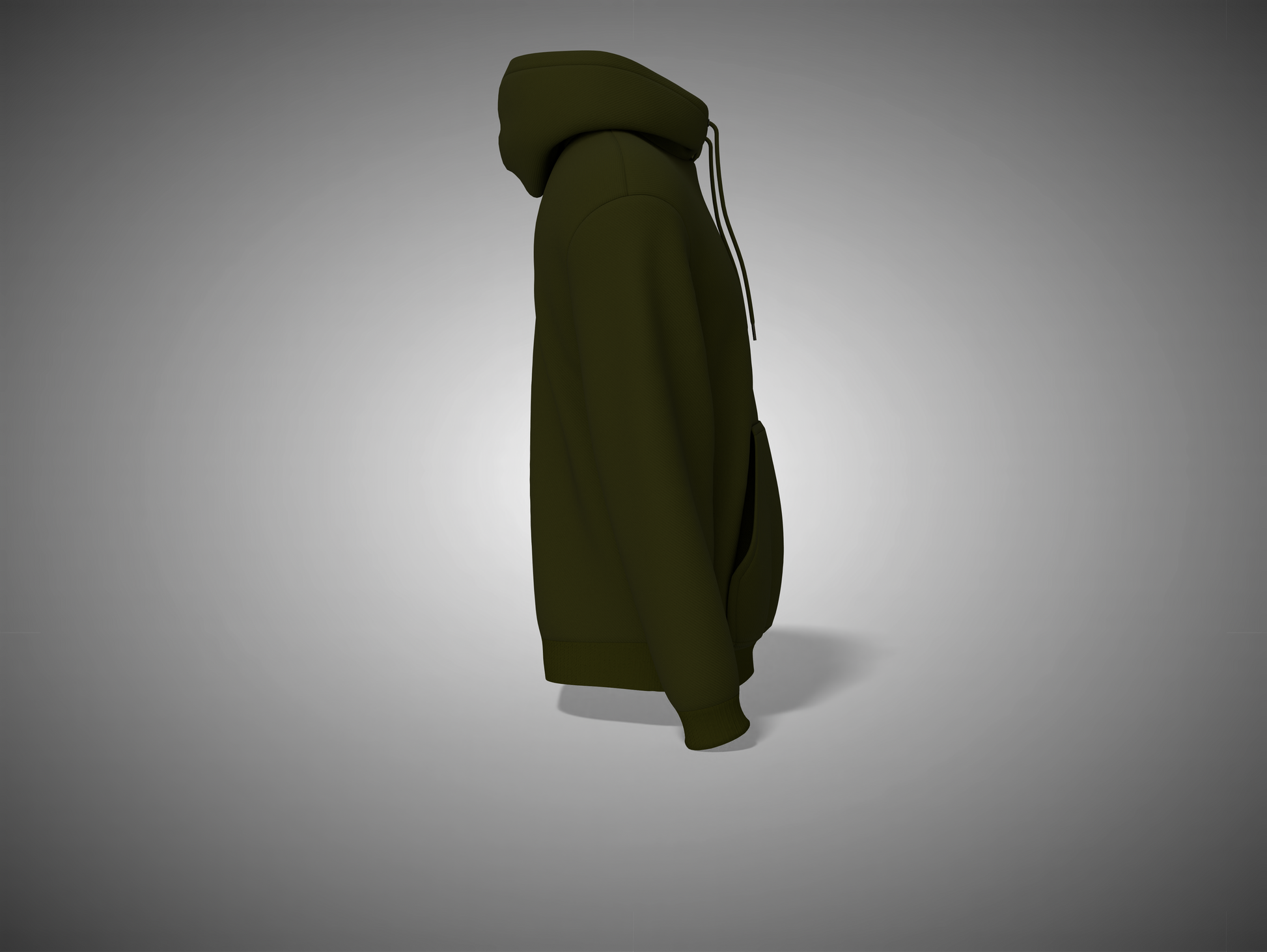 Olive Green hooded cloak on a gray background