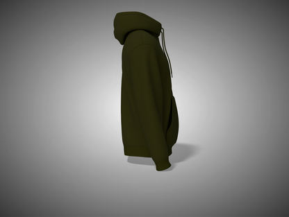 Olive Green hooded cloak on a gray background