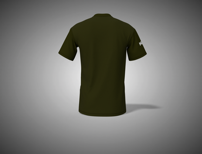 Olive Green t-shirt on a gray background