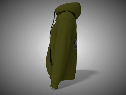 Olive Green hoodie on a gray background