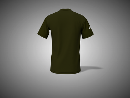 Olive Green t-shirt on a gray background