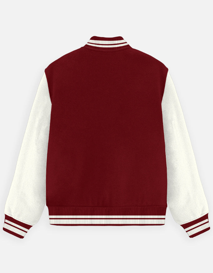 Red Full Sleeve Varsity Jacket