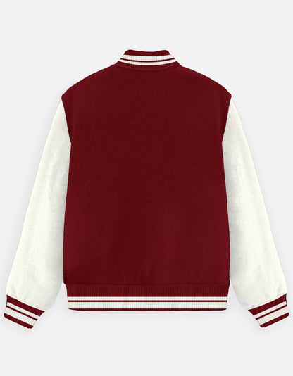 Red Full Sleeve Varsity Jacket