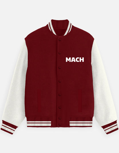 Red Mach Design Varsity Jacket