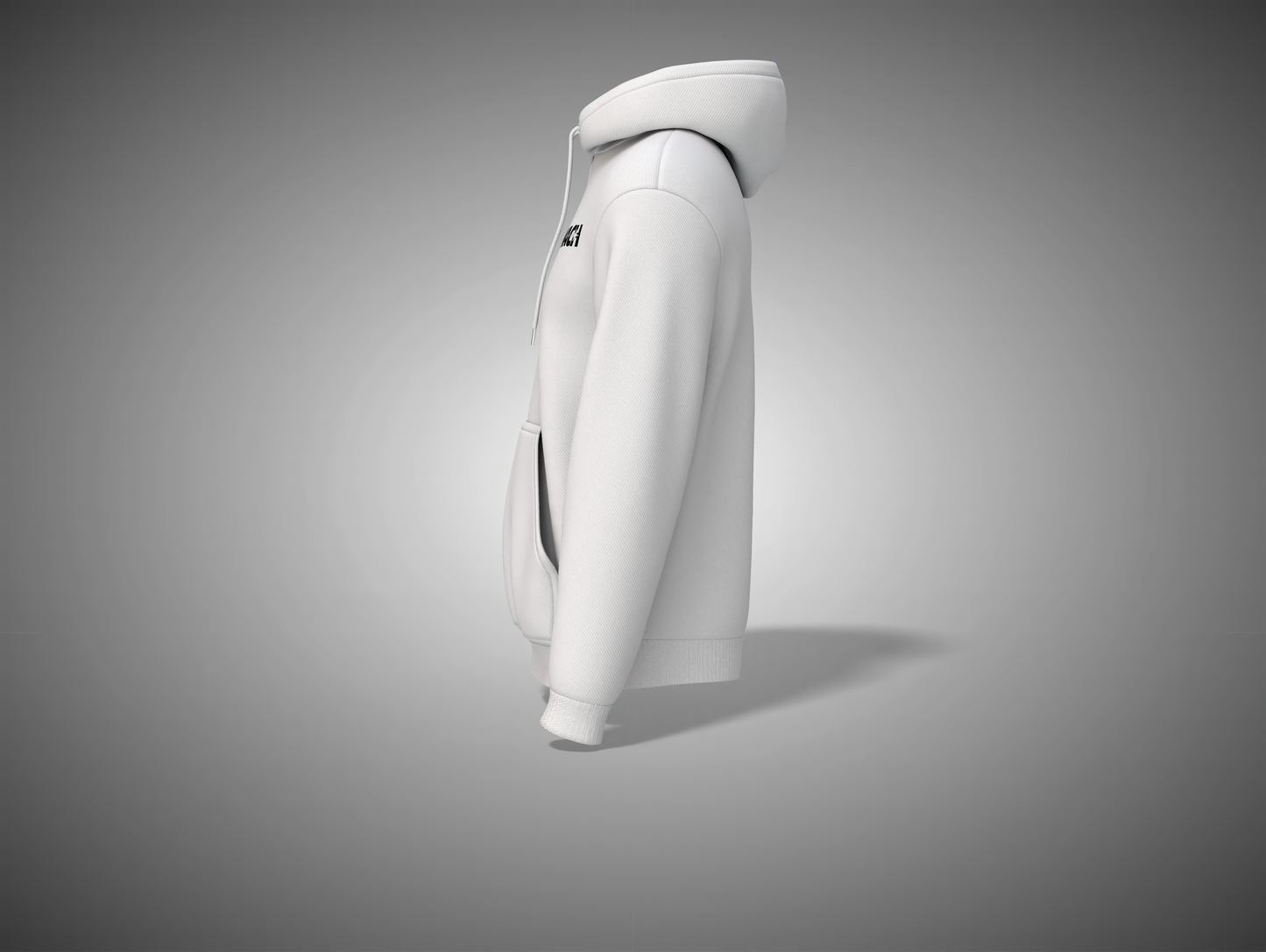 White hoodie on a gray background