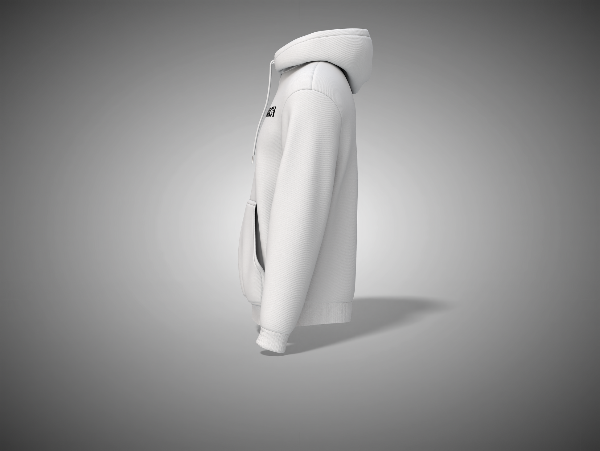 White hoodie on a gray background